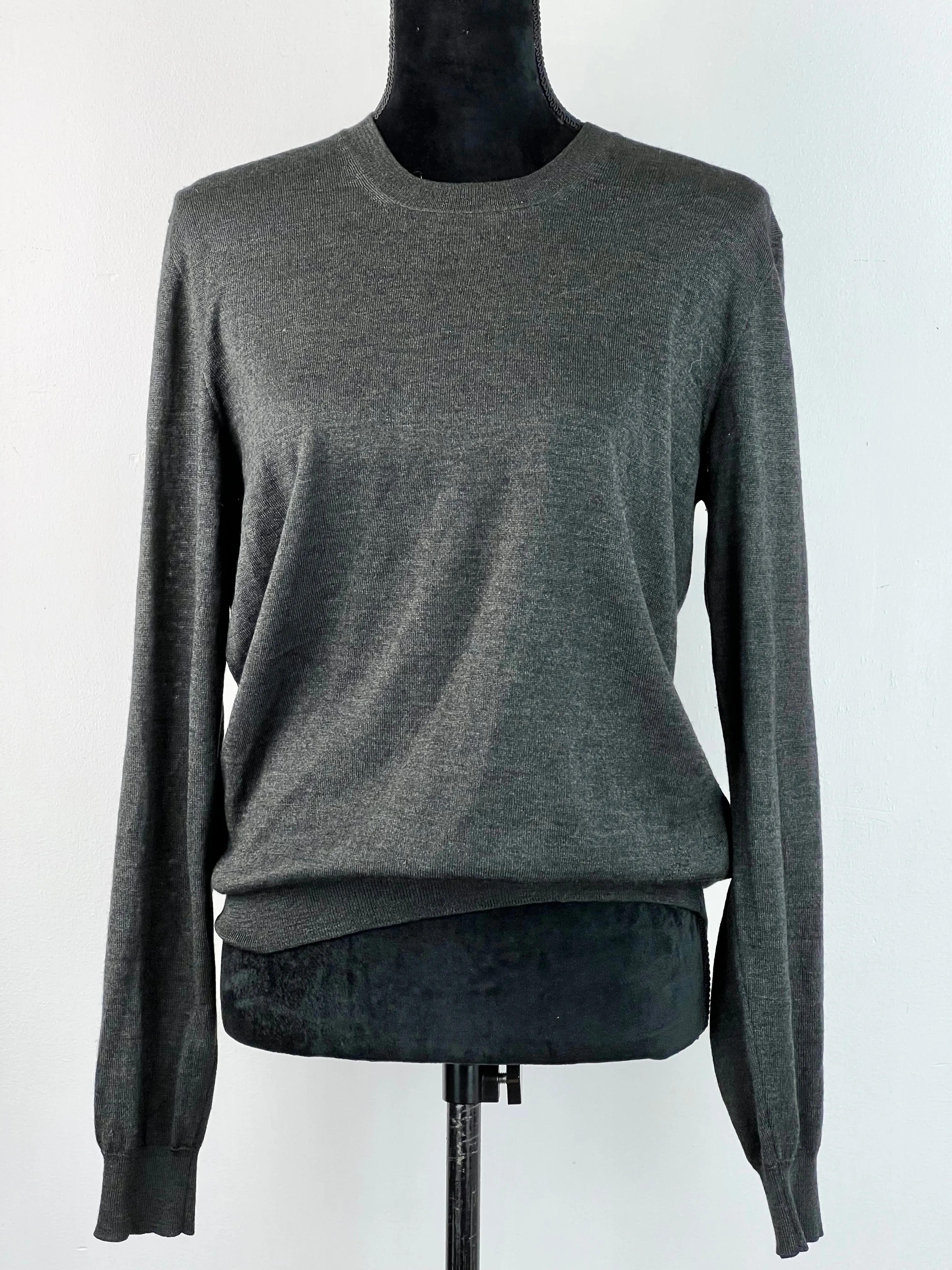 Alexander McQueen Charcoal Wool Silk Sweater - Mens S