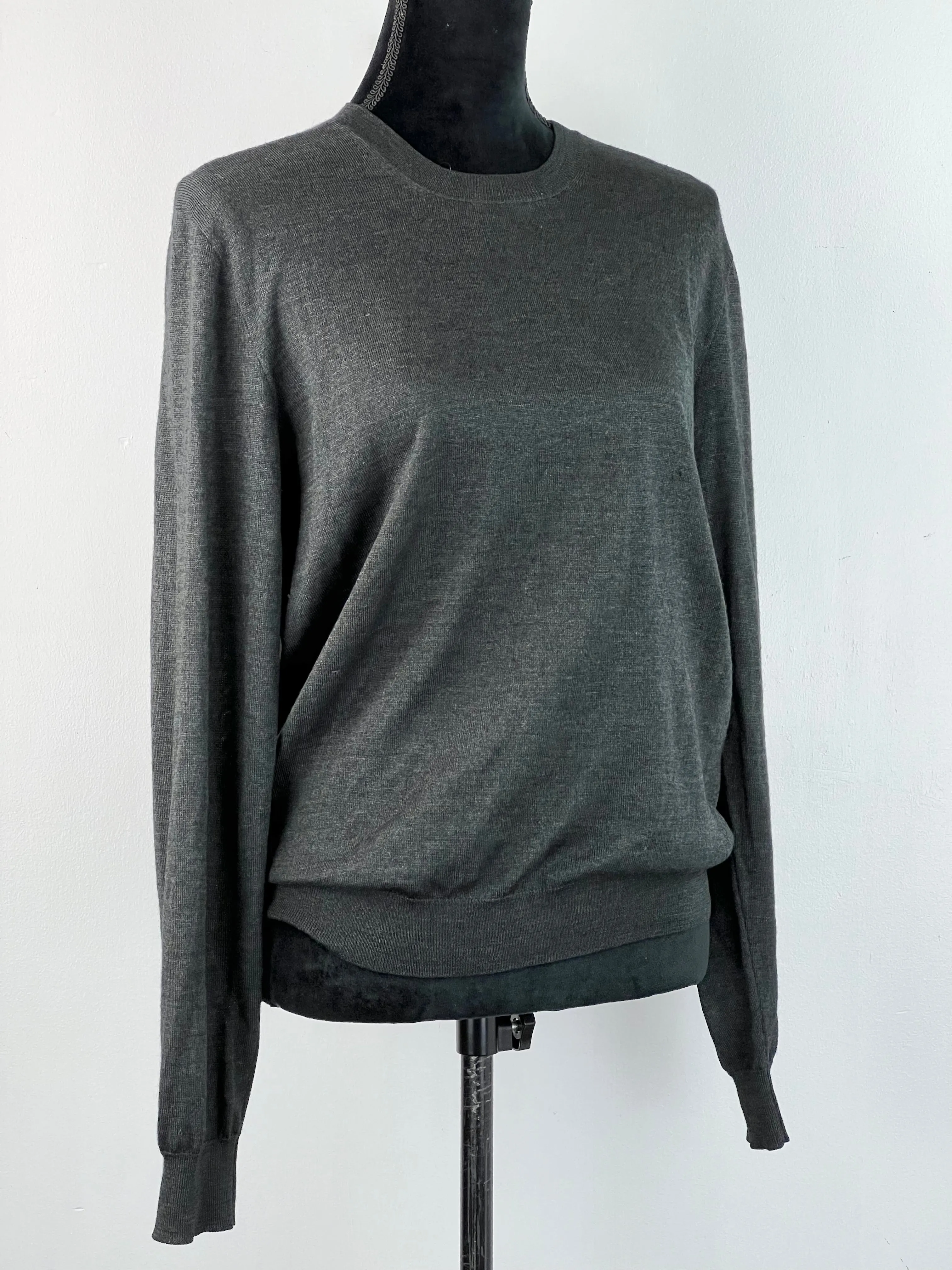 Alexander McQueen Charcoal Wool Silk Sweater - Mens S