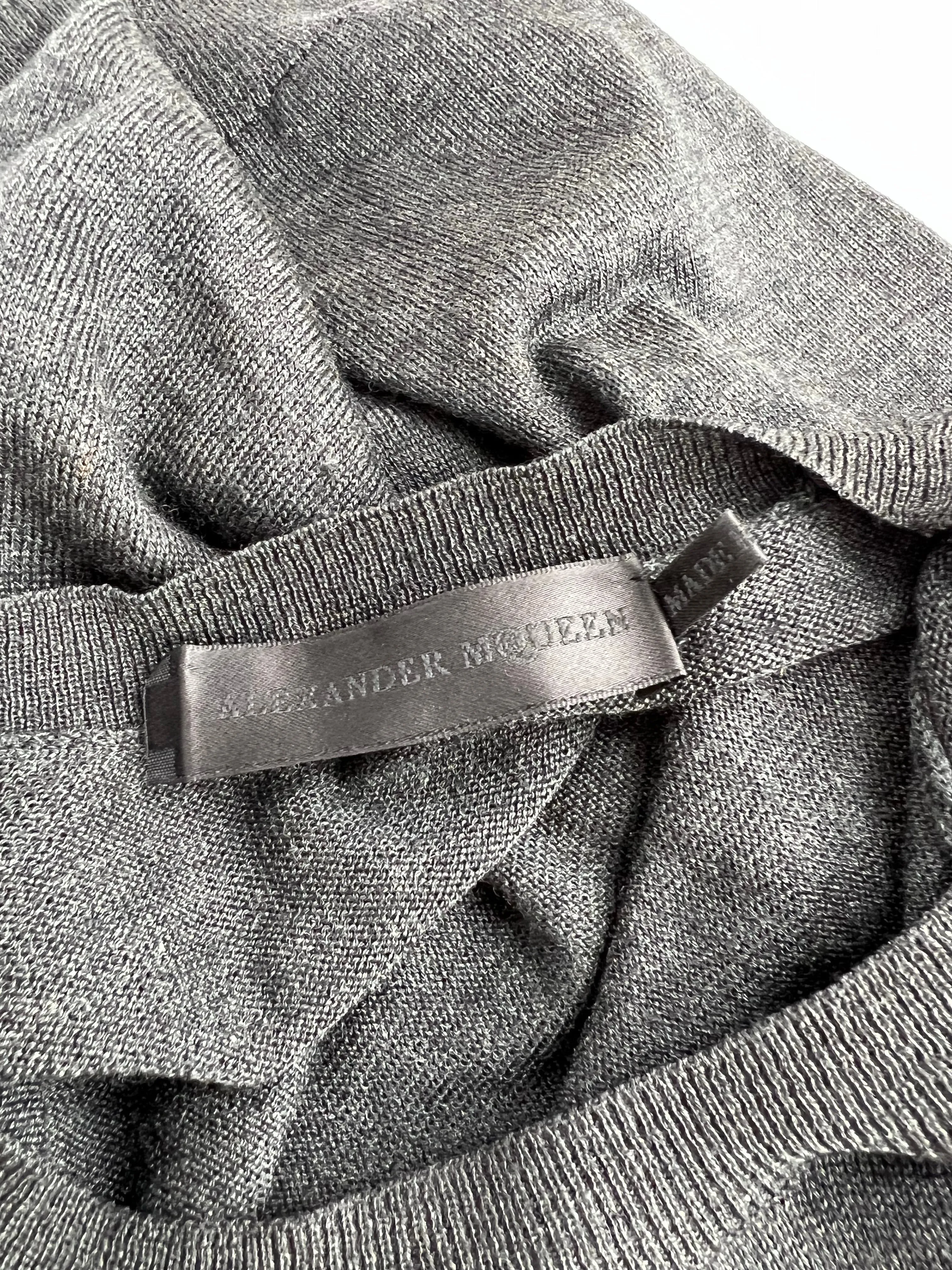 Alexander McQueen Charcoal Wool Silk Sweater - Mens S