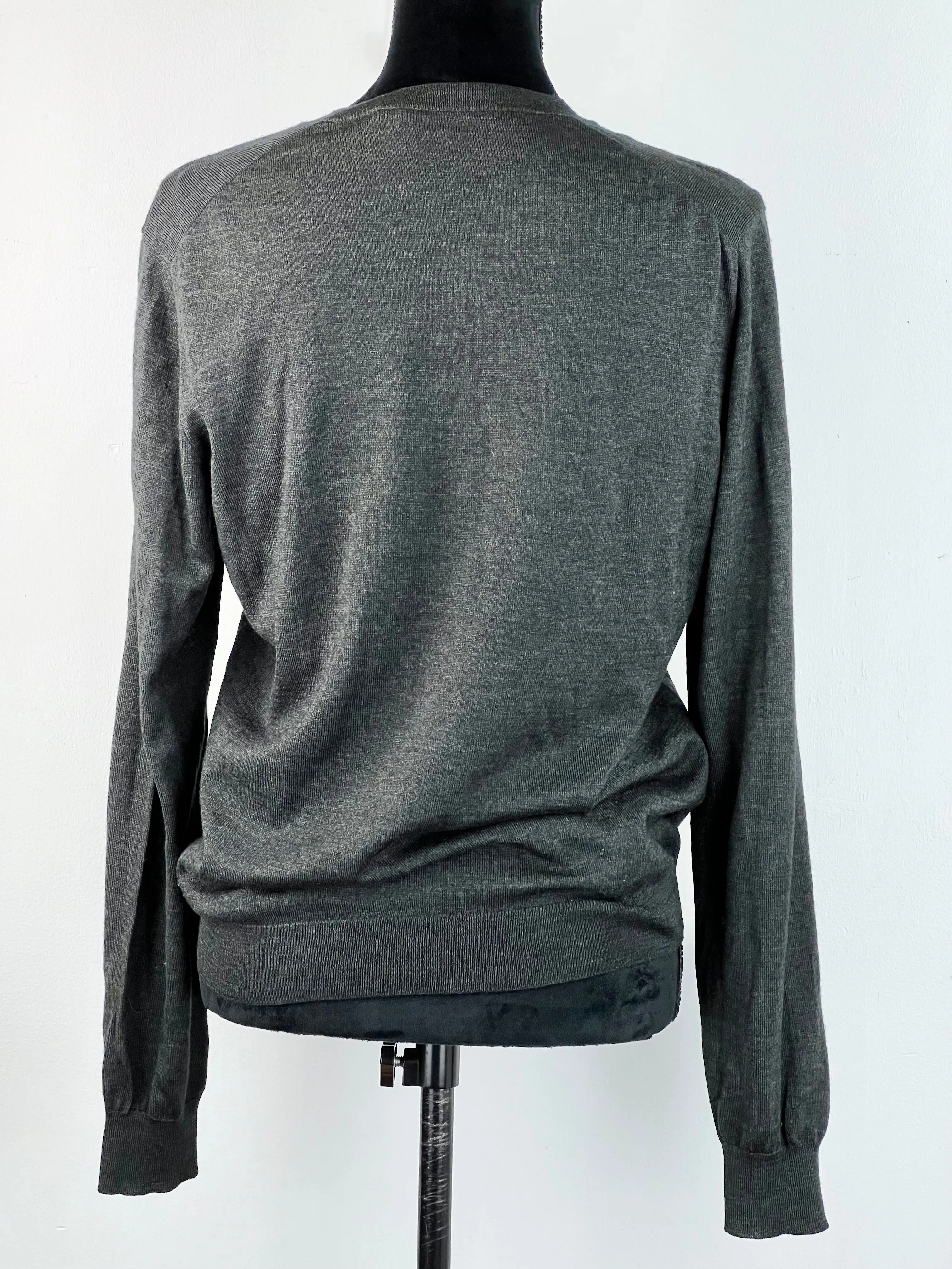 Alexander McQueen Charcoal Wool Silk Sweater - Mens S