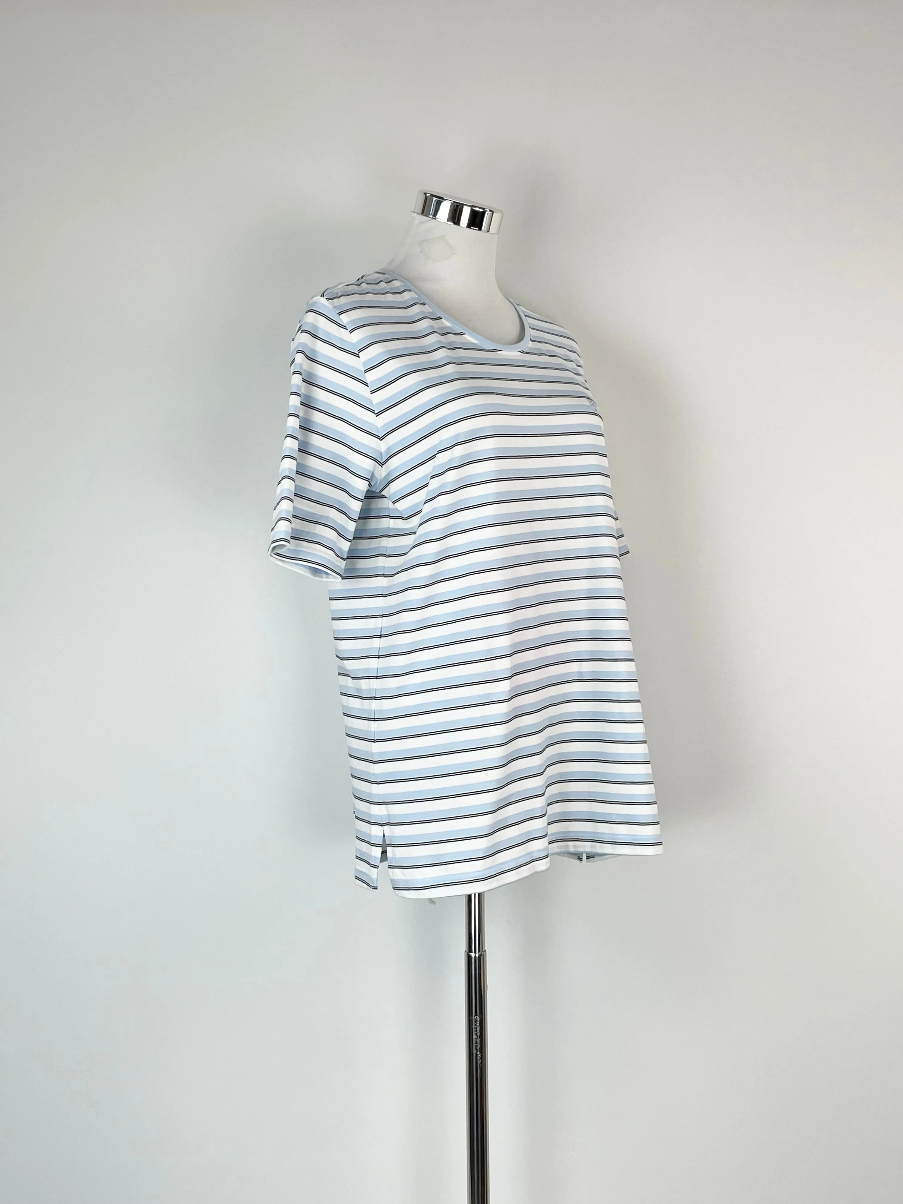 Basler White & Pale Blue Striped T-Shirt - AU12