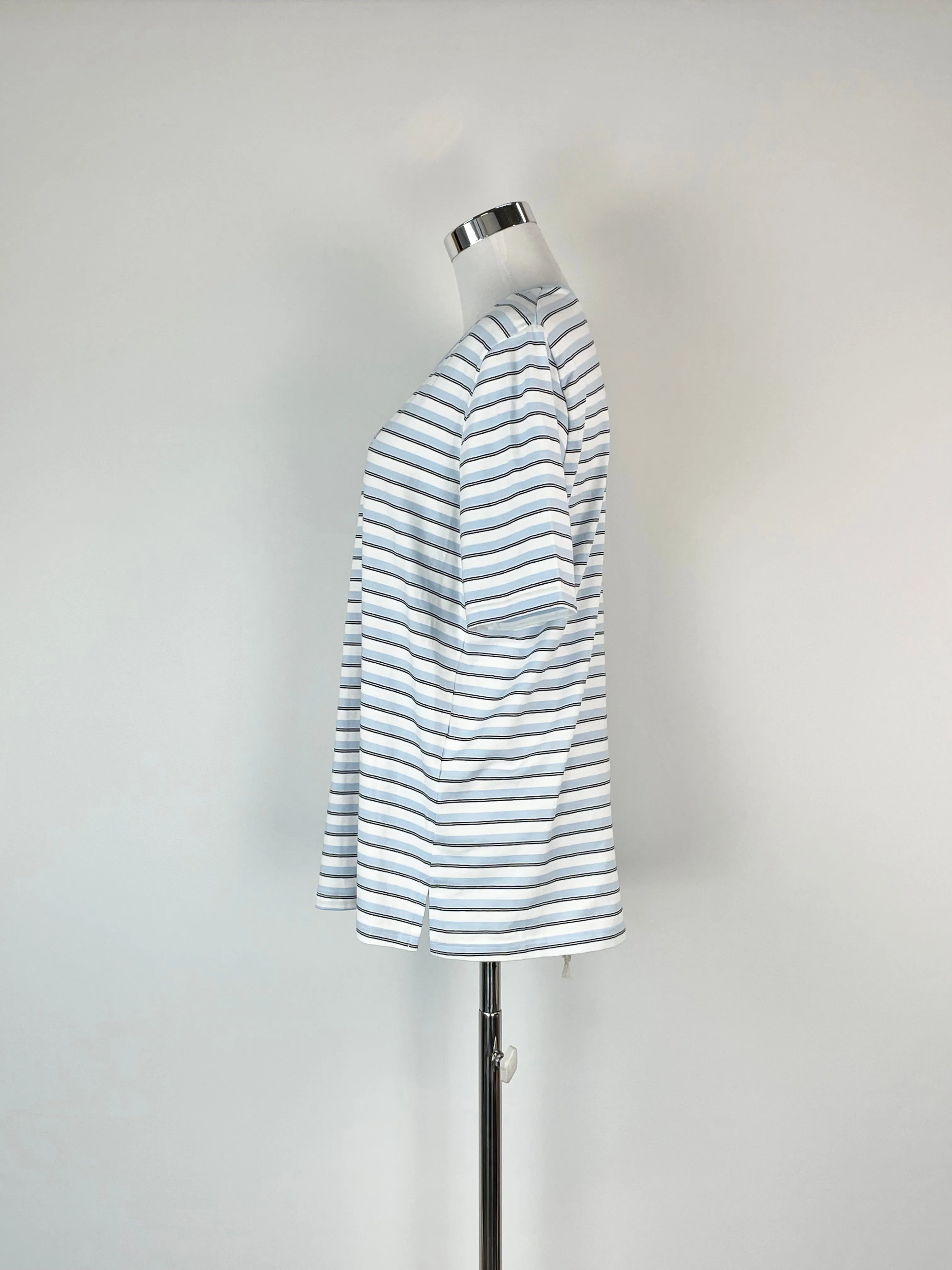 Basler White & Pale Blue Striped T-Shirt - AU12