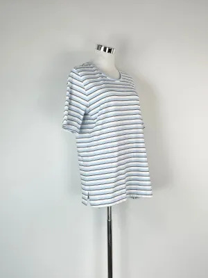 Basler White & Pale Blue Striped T-Shirt - AU12