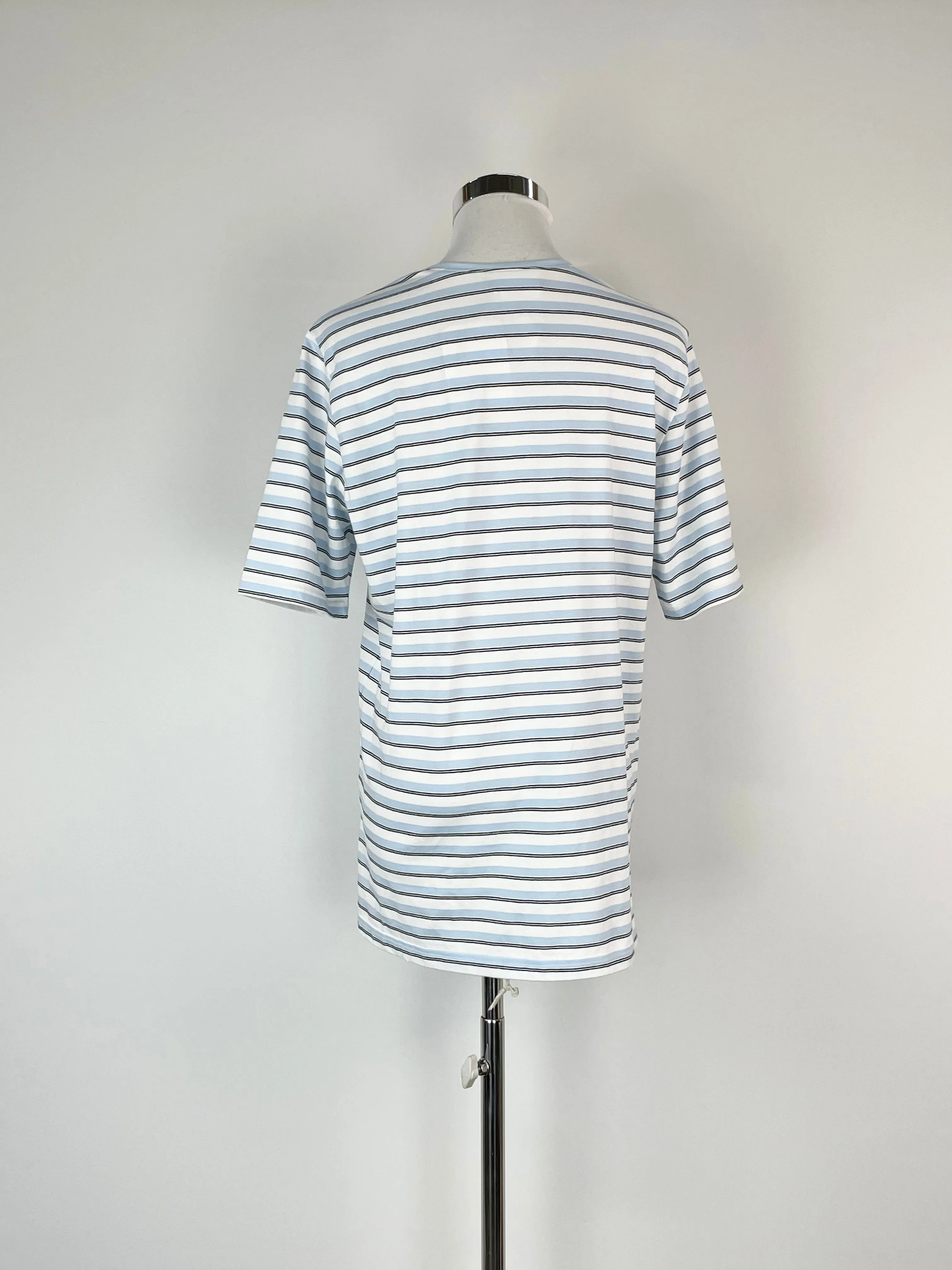 Basler White & Pale Blue Striped T-Shirt - AU12