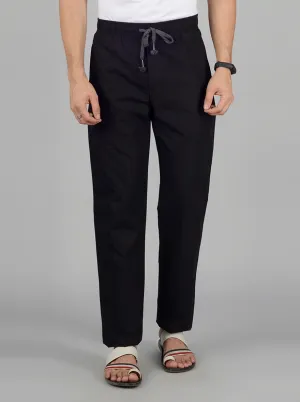 Black Solid Regular Fit Paijama | JadeBlue