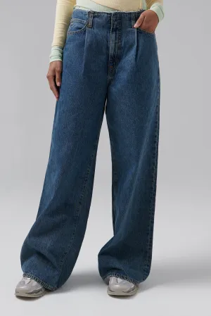 Blue Taylor Wide Pleat Jeans