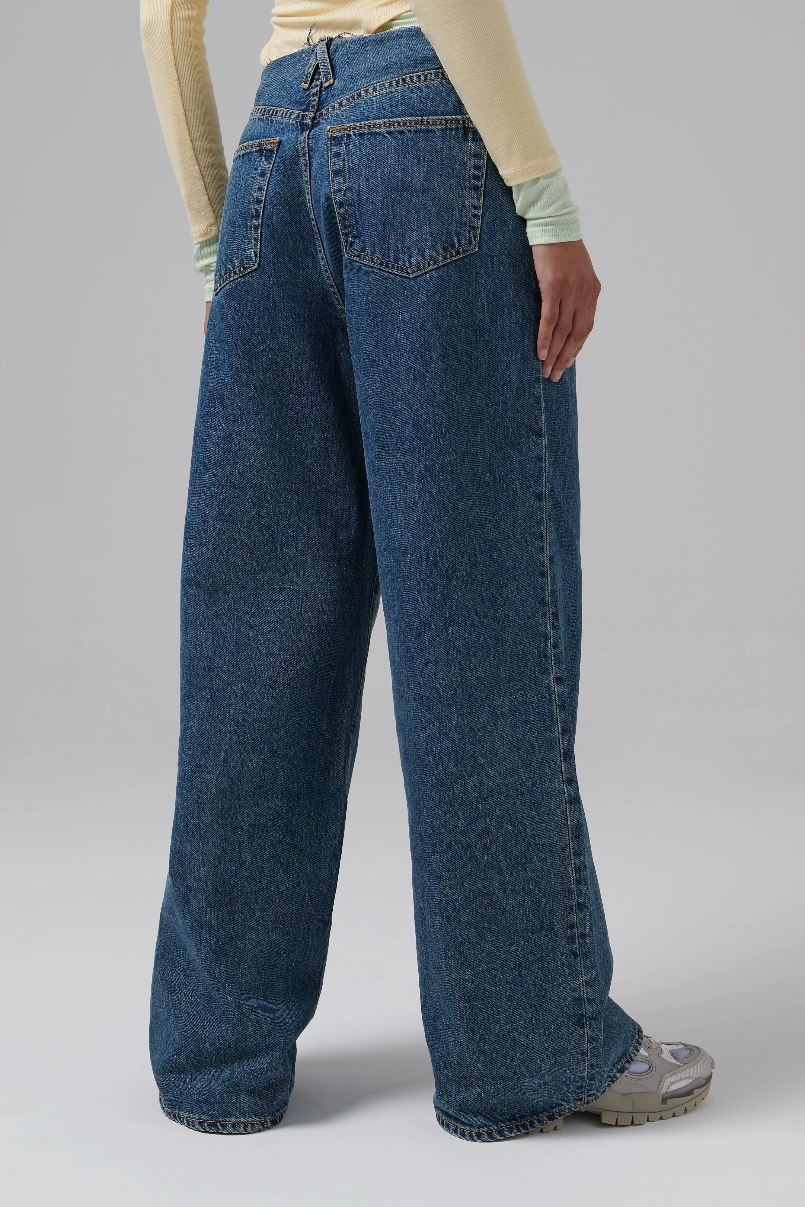 Blue Taylor Wide Pleat Jeans