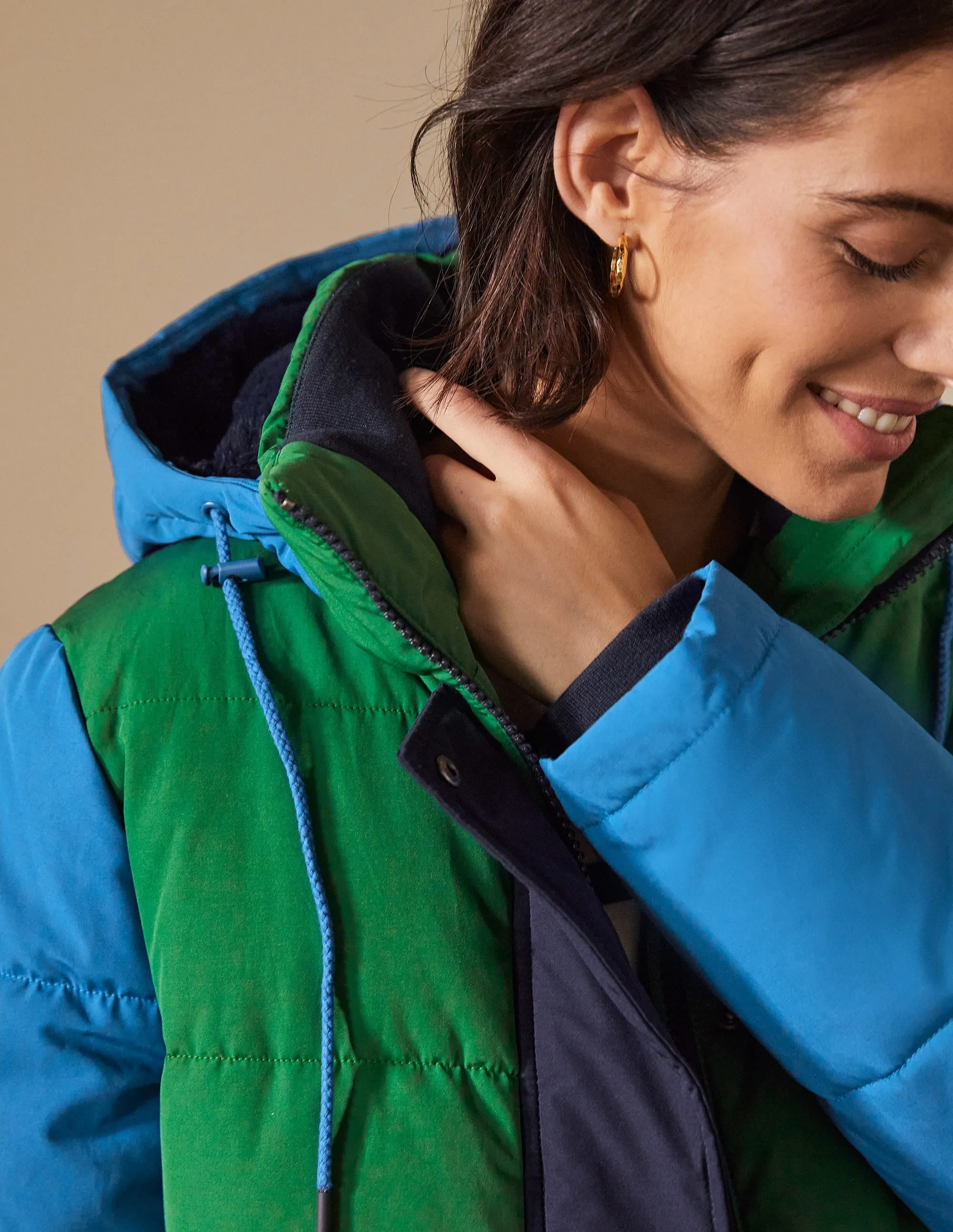 Brecon Puffer Coat-Irish Green/Atlantic Ocean