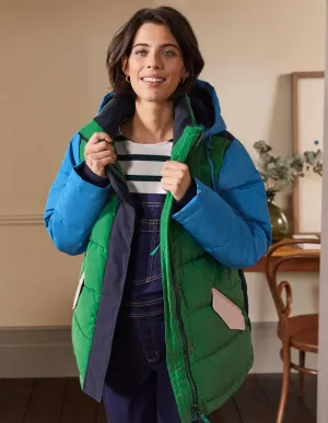 Brecon Puffer Coat-Irish Green/Atlantic Ocean