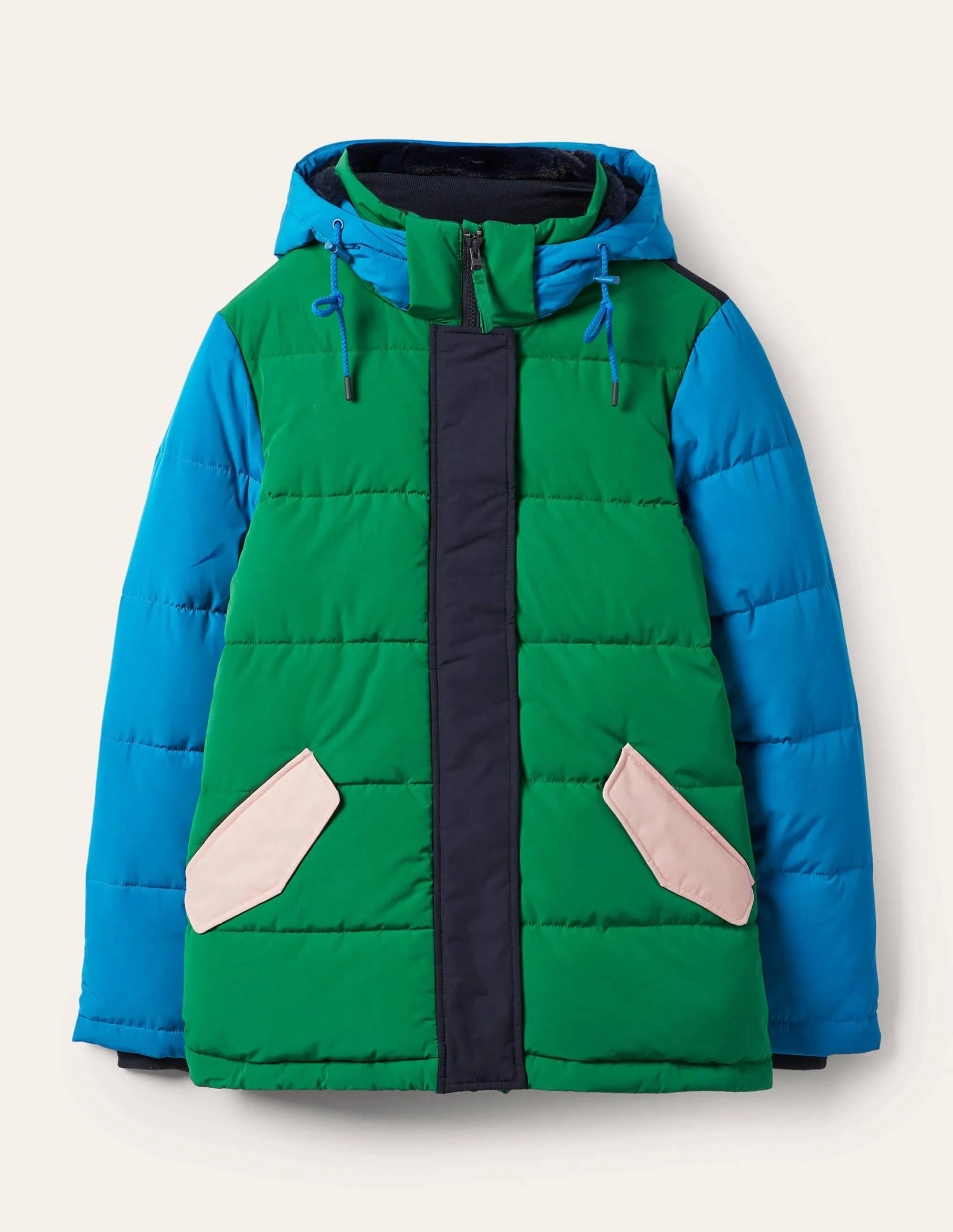 Brecon Puffer Coat-Irish Green/Atlantic Ocean