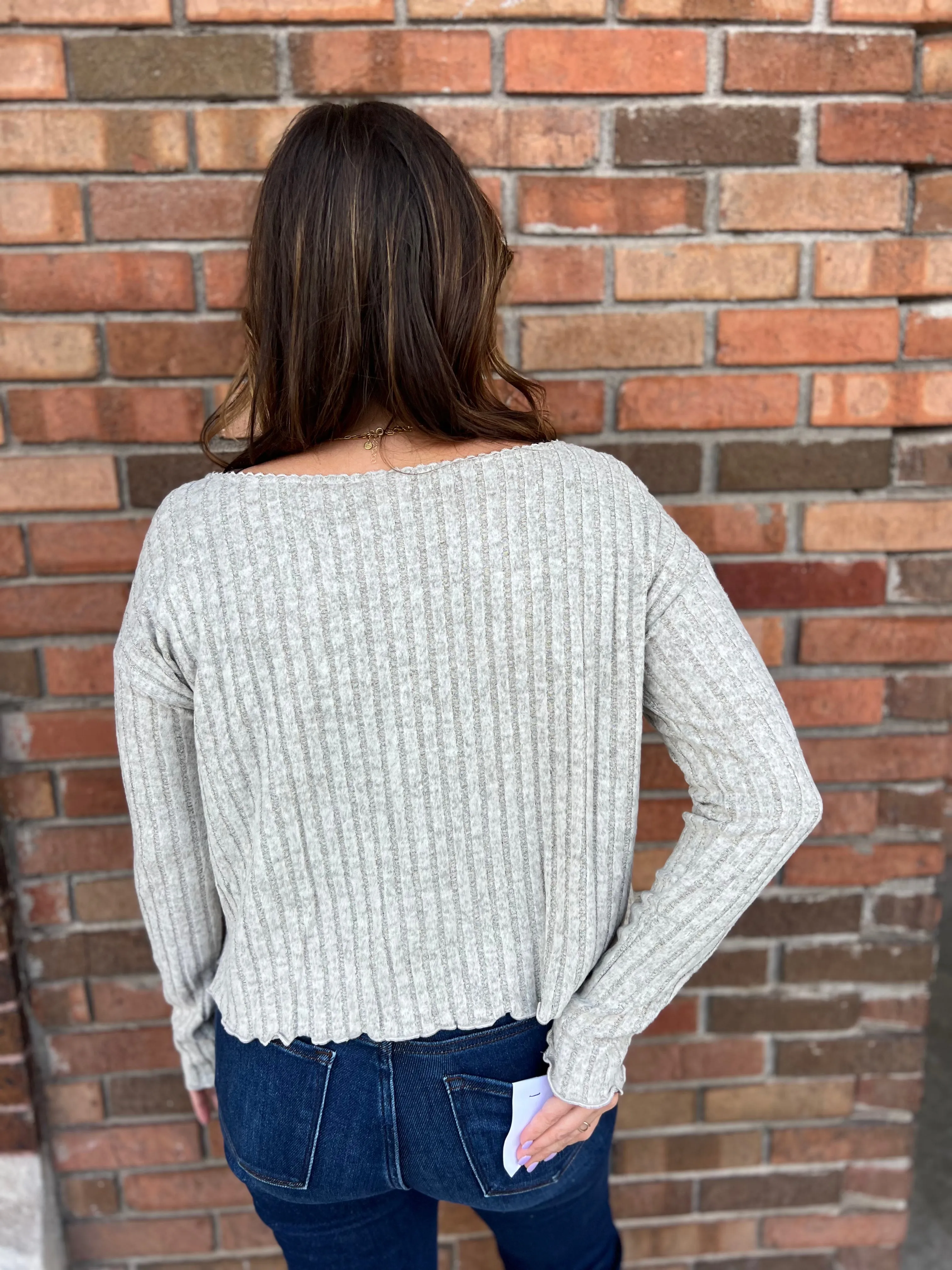 Brushed Rib Edge Lace Trimmed Cropped Cardigan
