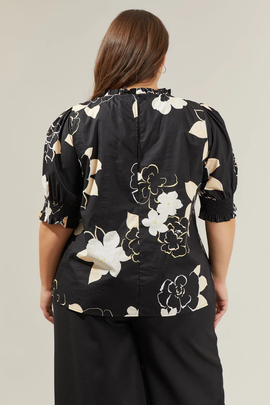 Cairan Rose Baretta Short Sleeve Blouse Curve