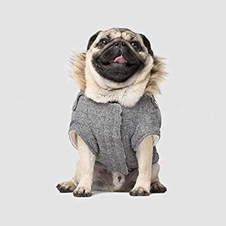 Canada Pooch Alaskan Army Parka Size 18 Salt & Pepper Insulated Dog Coat