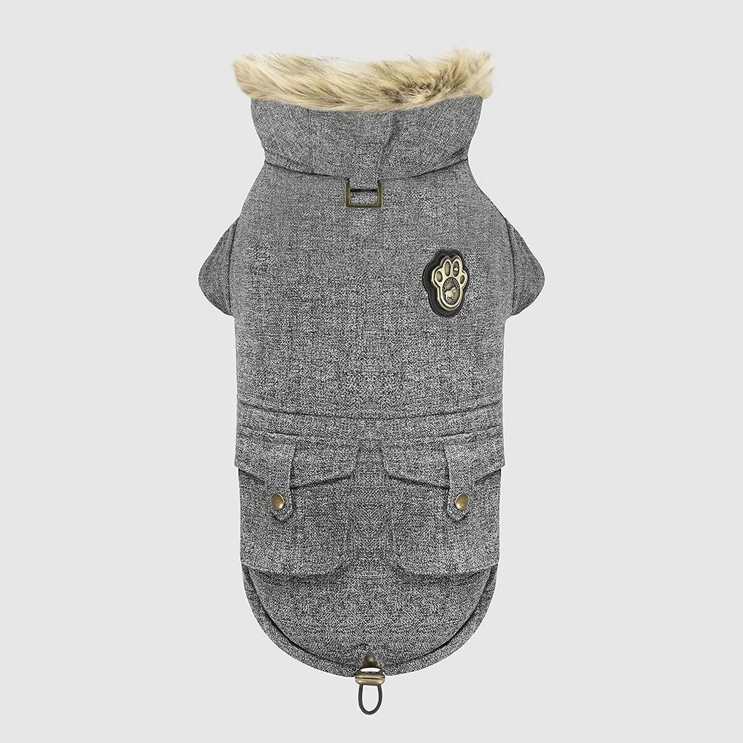 Canada Pooch Alaskan Army Parka Size 18 Salt & Pepper Insulated Dog Coat