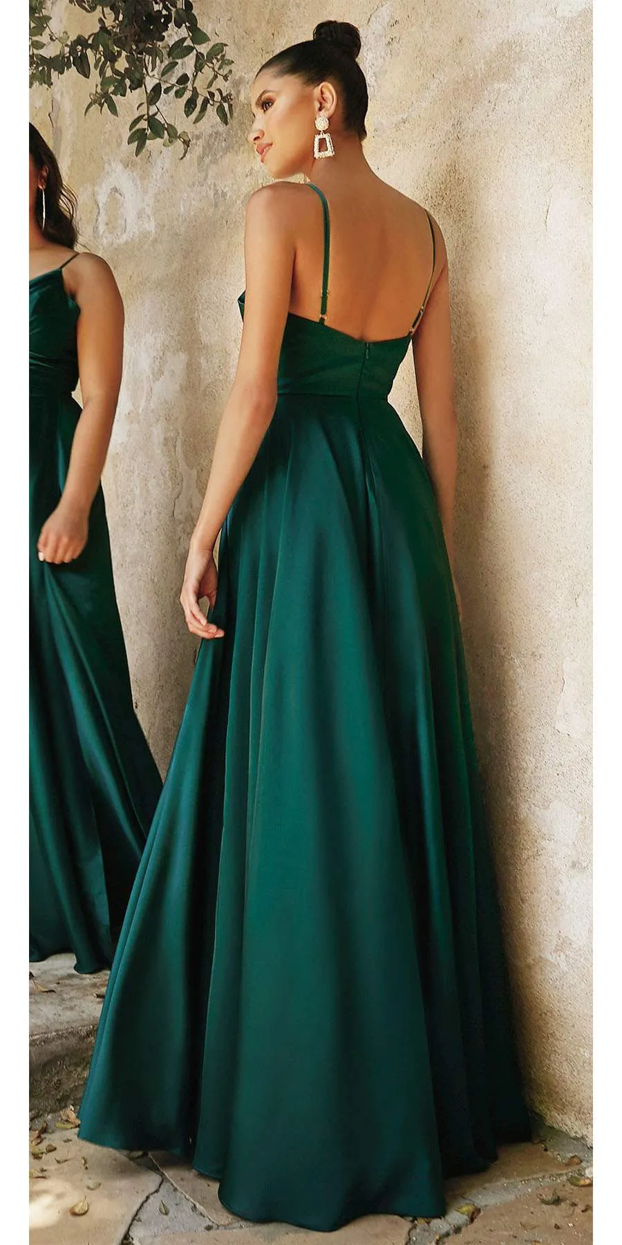 Cinderella Divine 7485C Sweetheart Neckline Soft Satin A-Line Formal Dress