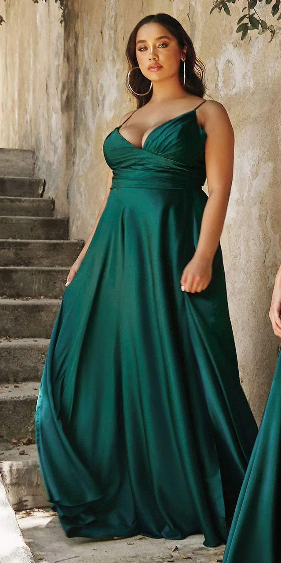 Cinderella Divine 7485C Sweetheart Neckline Soft Satin A-Line Formal Dress