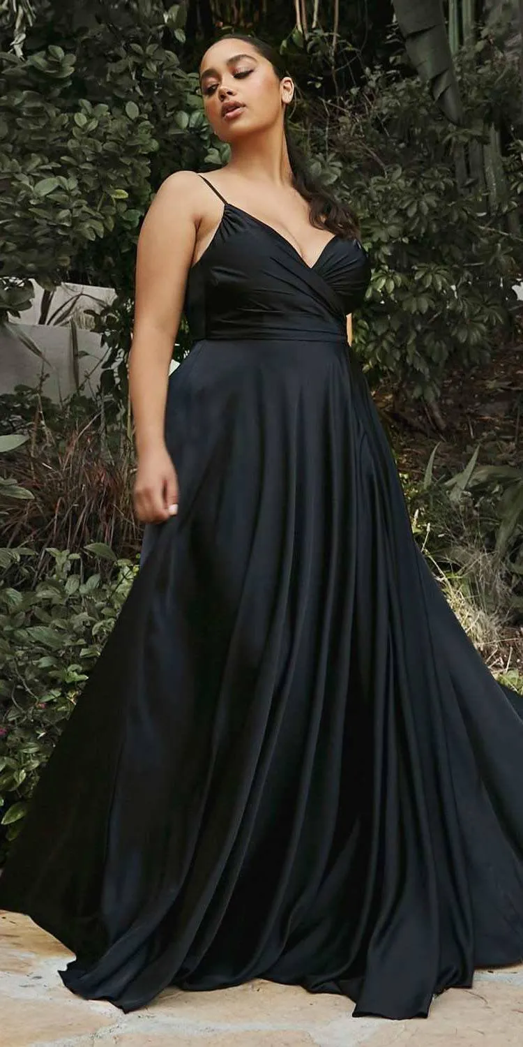 Cinderella Divine 7485C Sweetheart Neckline Soft Satin A-Line Formal Dress