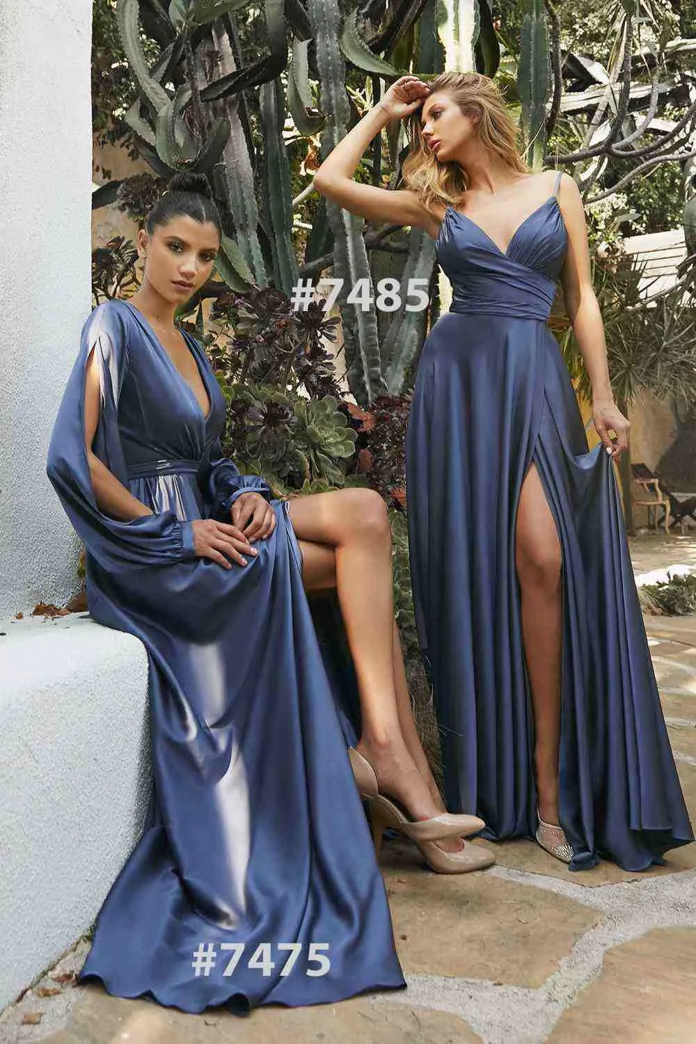 Cinderella Divine 7485C Sweetheart Neckline Soft Satin A-Line Formal Dress