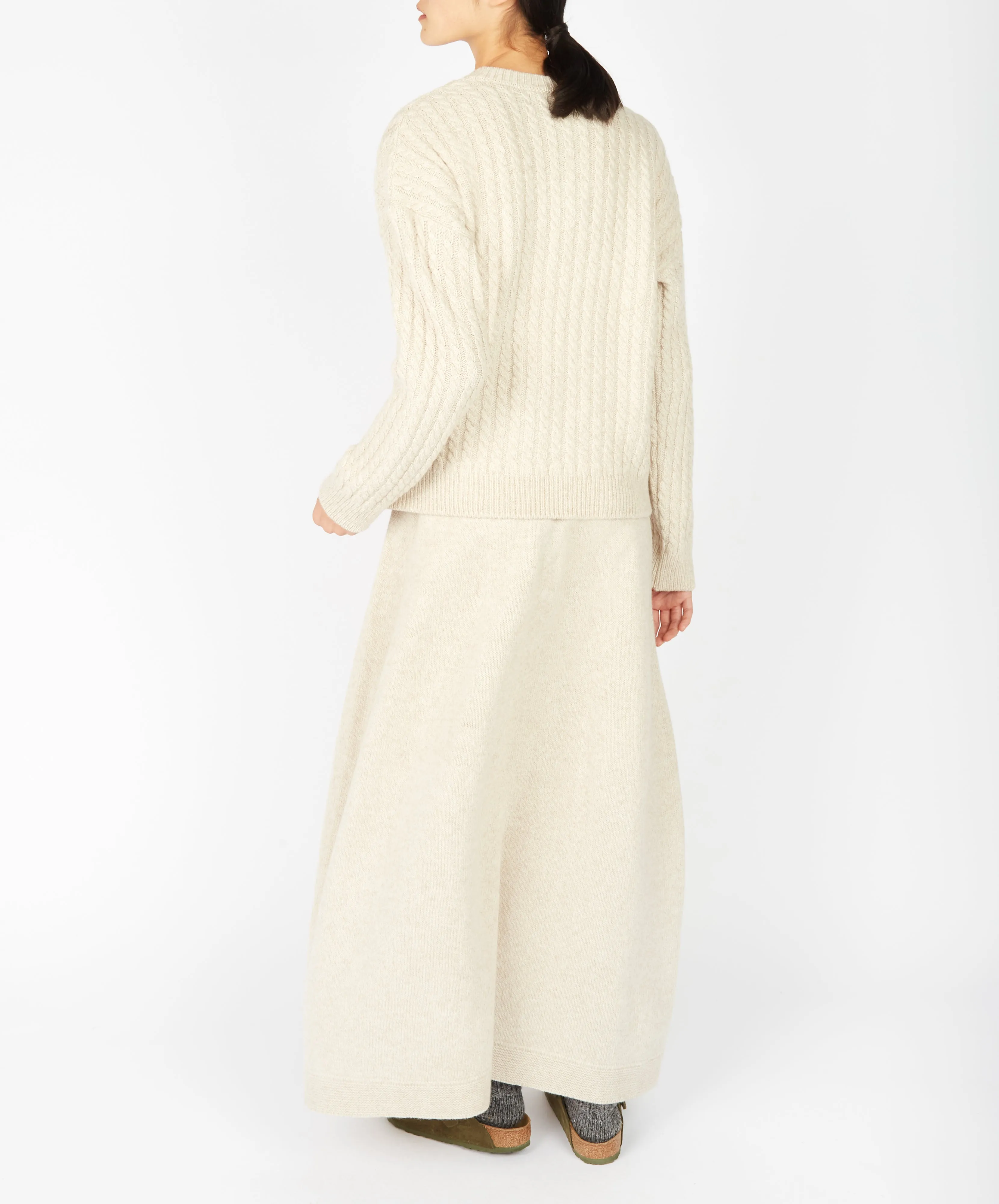 Corbin Cable Crew Neck Bone