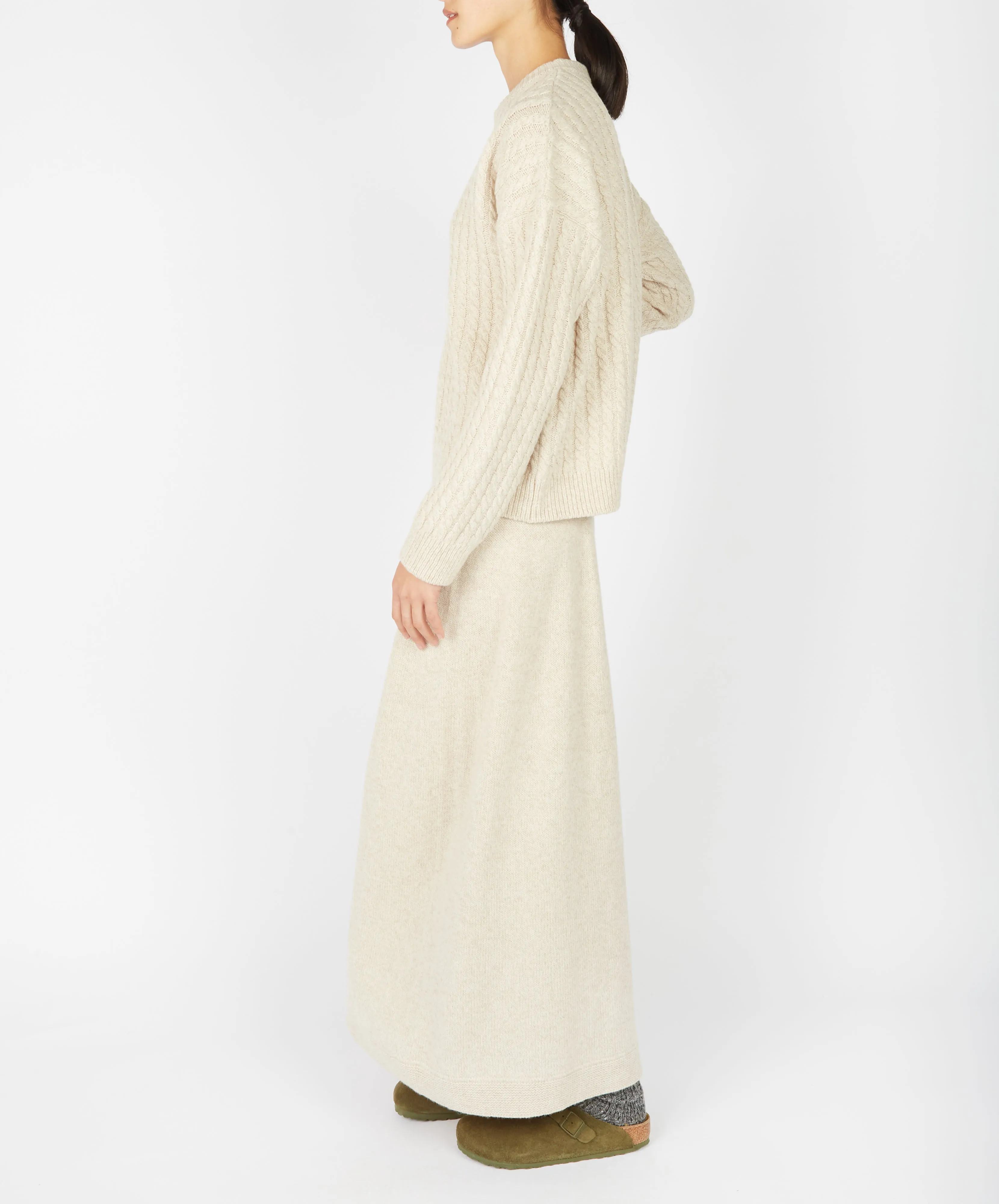 Corbin Cable Crew Neck Bone