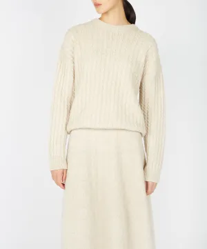 Corbin Cable Crew Neck Bone