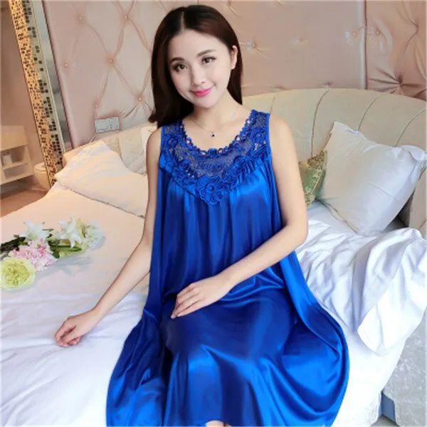 deanwangkt Hot Women Night Gowns Sleepwear Nightwear Long Sleeping Dress Luxury Nightgown Women Casual Night Dress Ladies Home Dressing