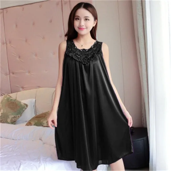 deanwangkt Hot Women Night Gowns Sleepwear Nightwear Long Sleeping Dress Luxury Nightgown Women Casual Night Dress Ladies Home Dressing