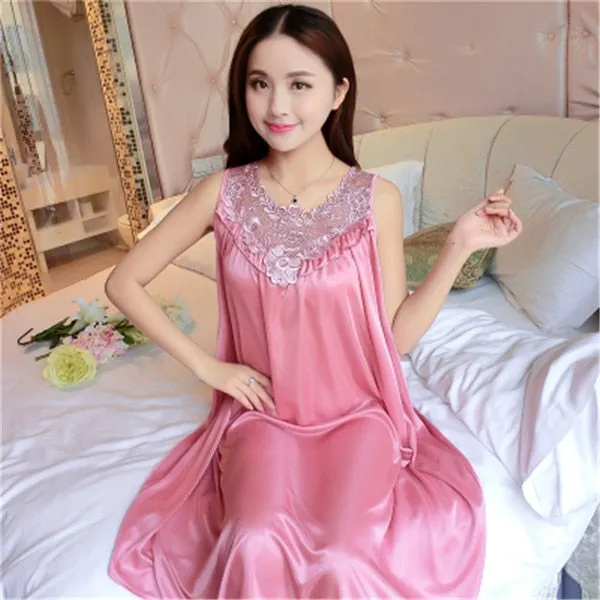 deanwangkt Hot Women Night Gowns Sleepwear Nightwear Long Sleeping Dress Luxury Nightgown Women Casual Night Dress Ladies Home Dressing