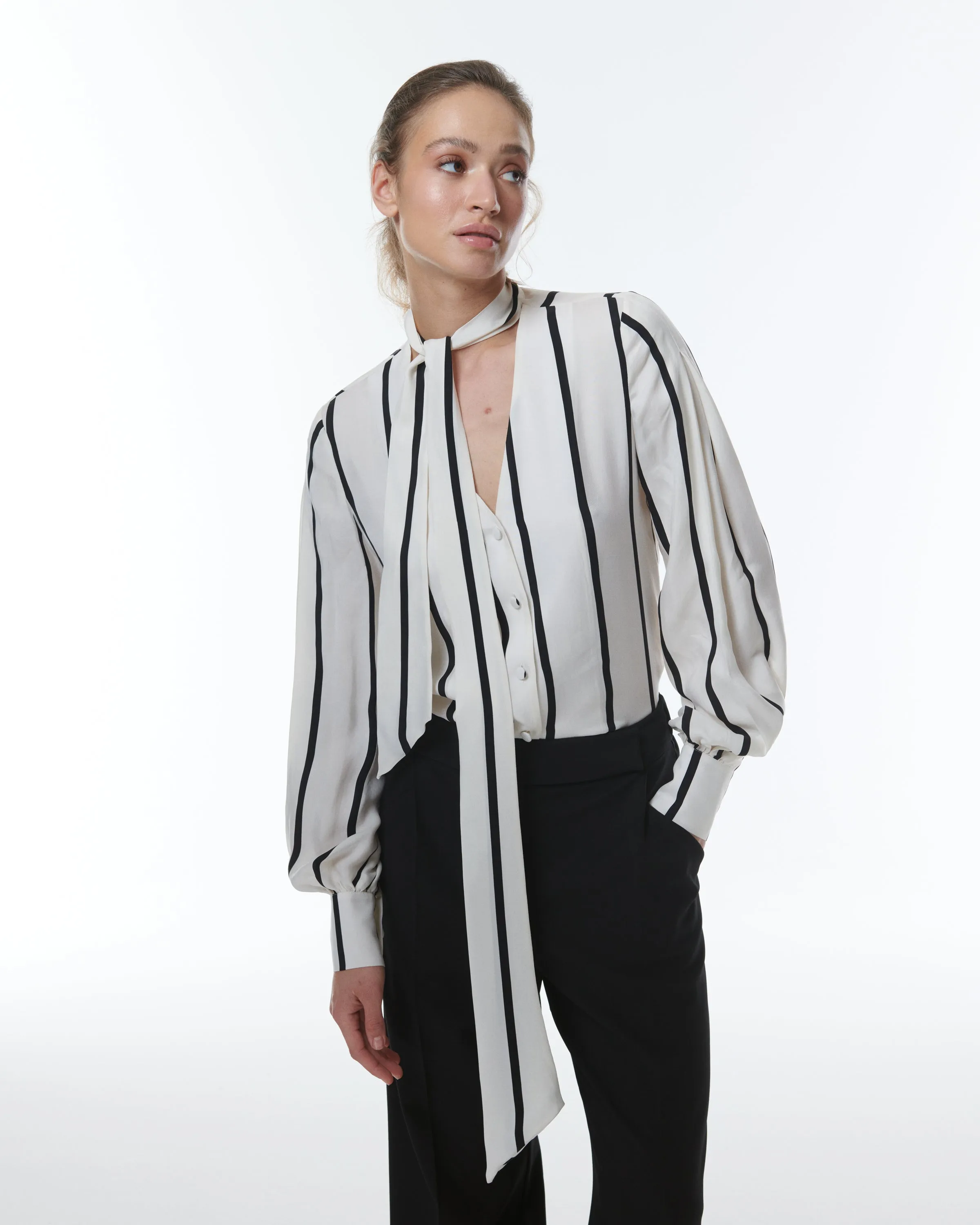 Delia Tie-Front Blouse
