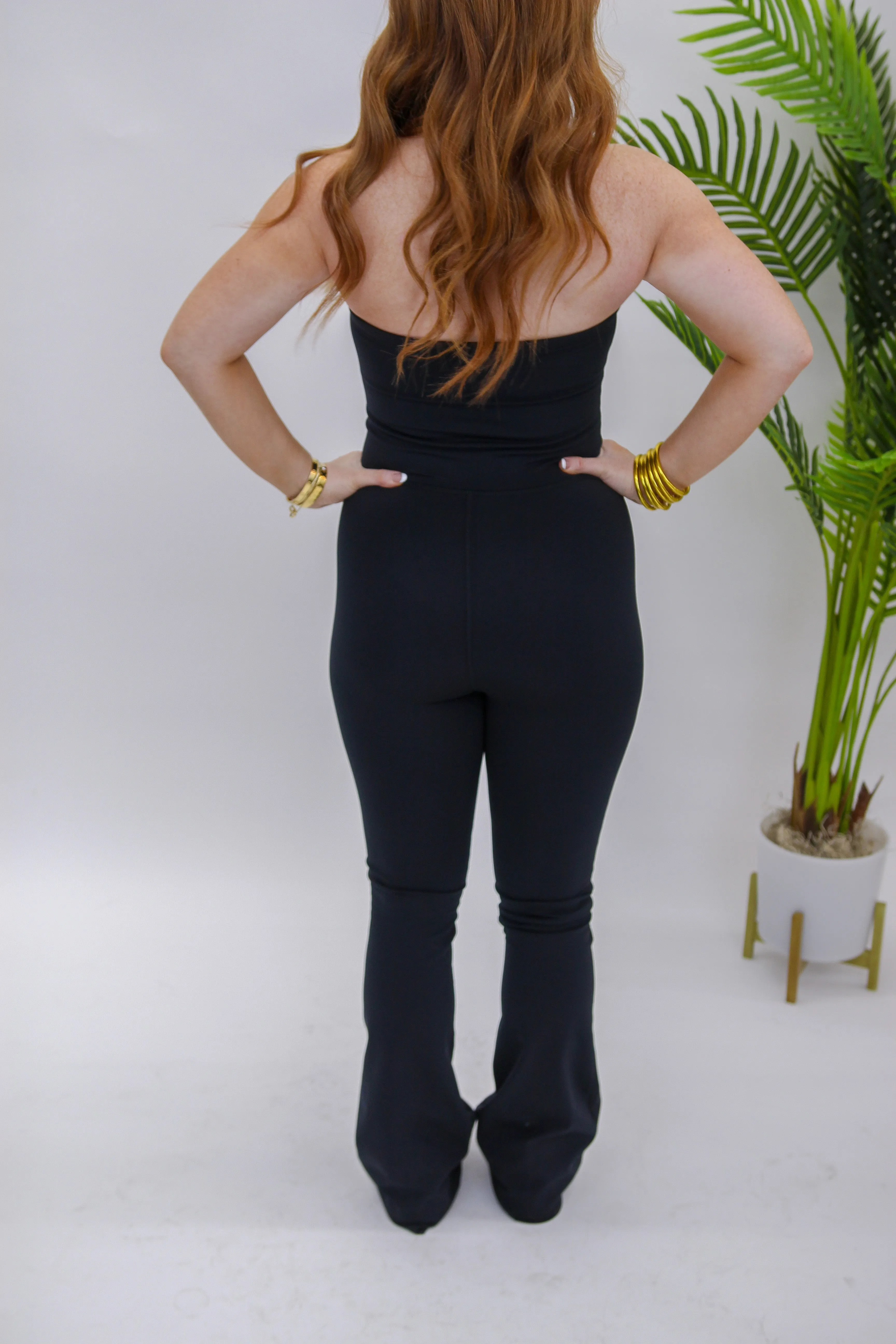Demi Strapless Full Length Flared Suit
