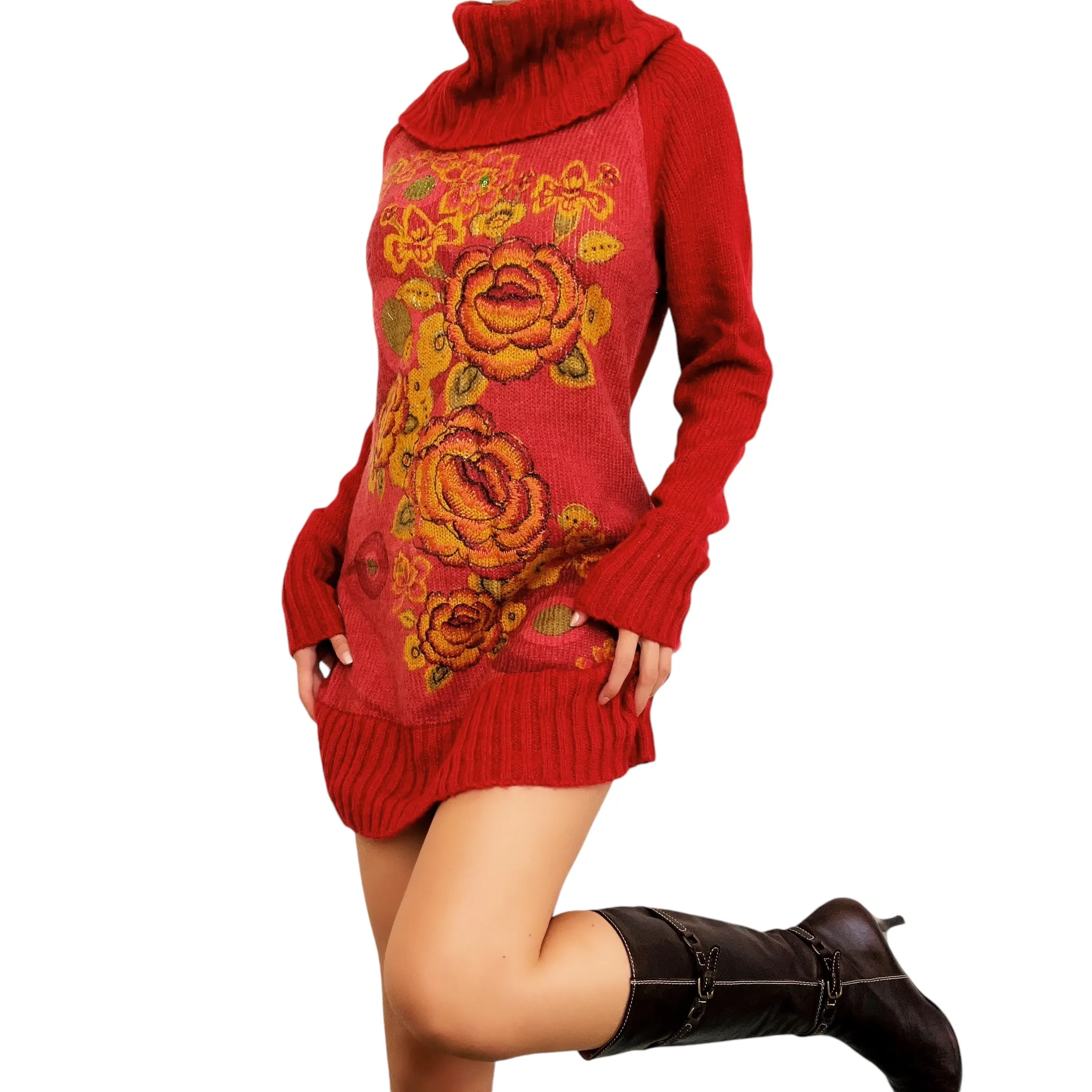 Desigual Floral Sweater Dress