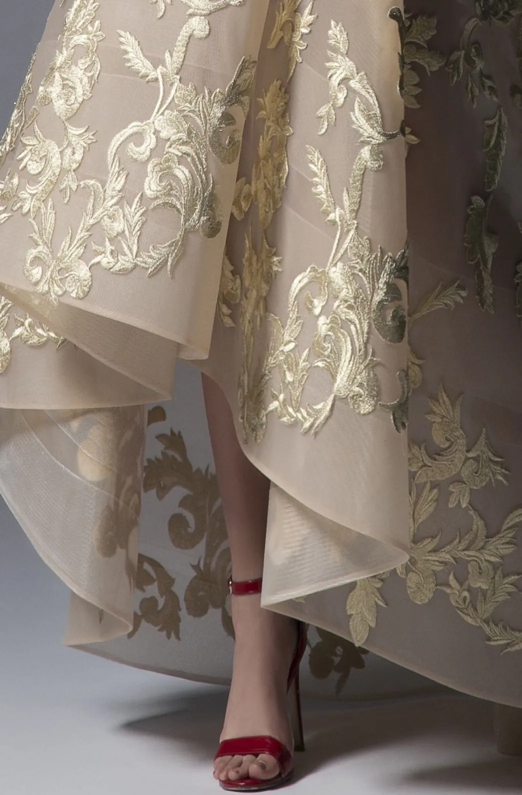 EMBROIDERED EVENING GOWN