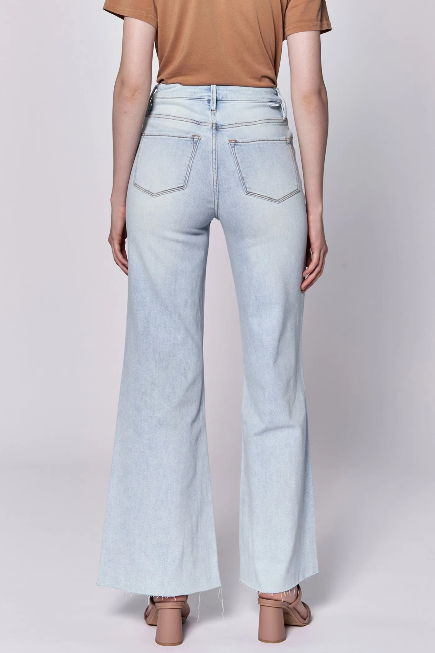 FIONA HIGH RISE FULL INSEAM CUT OFF HEM JEANS SEASIDE