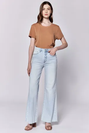 FIONA HIGH RISE FULL INSEAM CUT OFF HEM JEANS SEASIDE