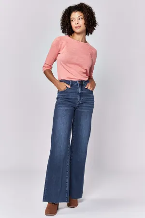 FIONA HIGH RISE FULL INSEAM CUT OFF HEM JEANS STAR DEMAND