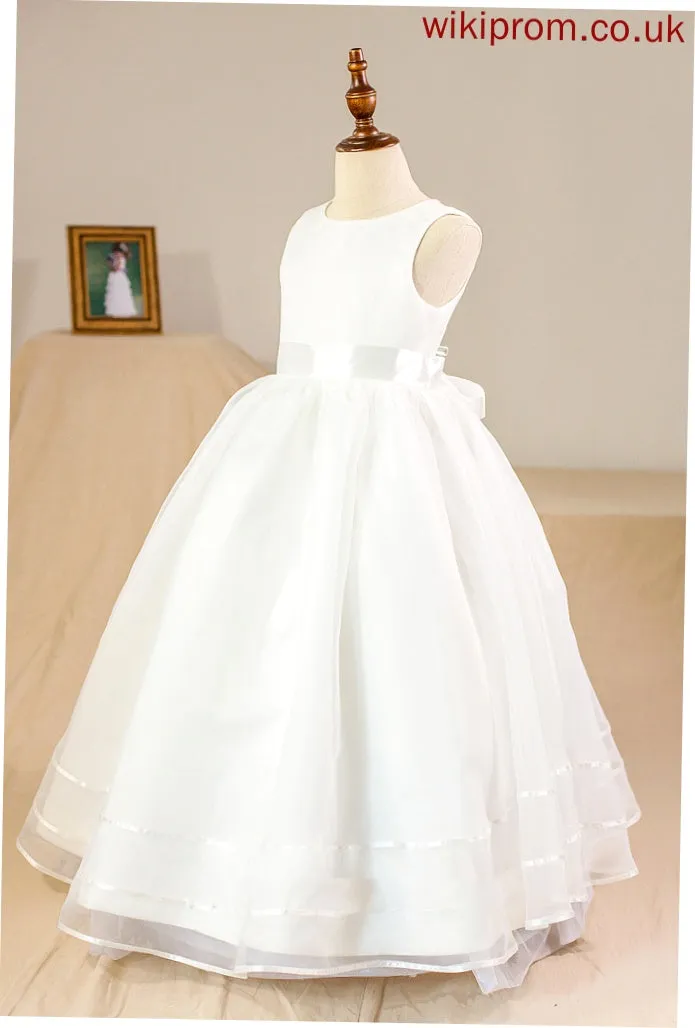 Floor-length Flower Ball-Gown/Princess (Petticoat Girl Sleeveless Scoop Organza/Satin With Dress Bow(s) - NOT included) Allyson Neck Flower Girl Dresses