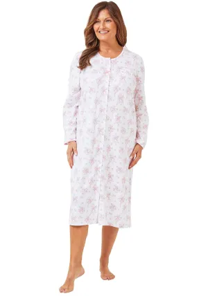 Floral Button Thru Nightdress - Pink