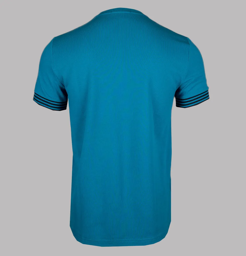 Fred Perry Striped Cuff T-Shirt Ocean
