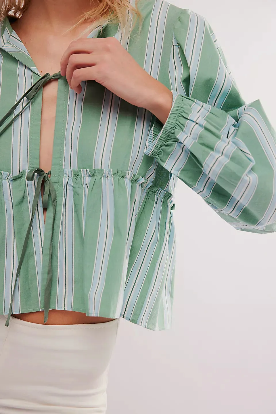 Free people Brunch Babe Blouse In white Spruce Combo