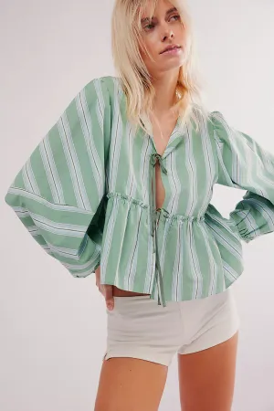 Free people Brunch Babe Blouse In white Spruce Combo