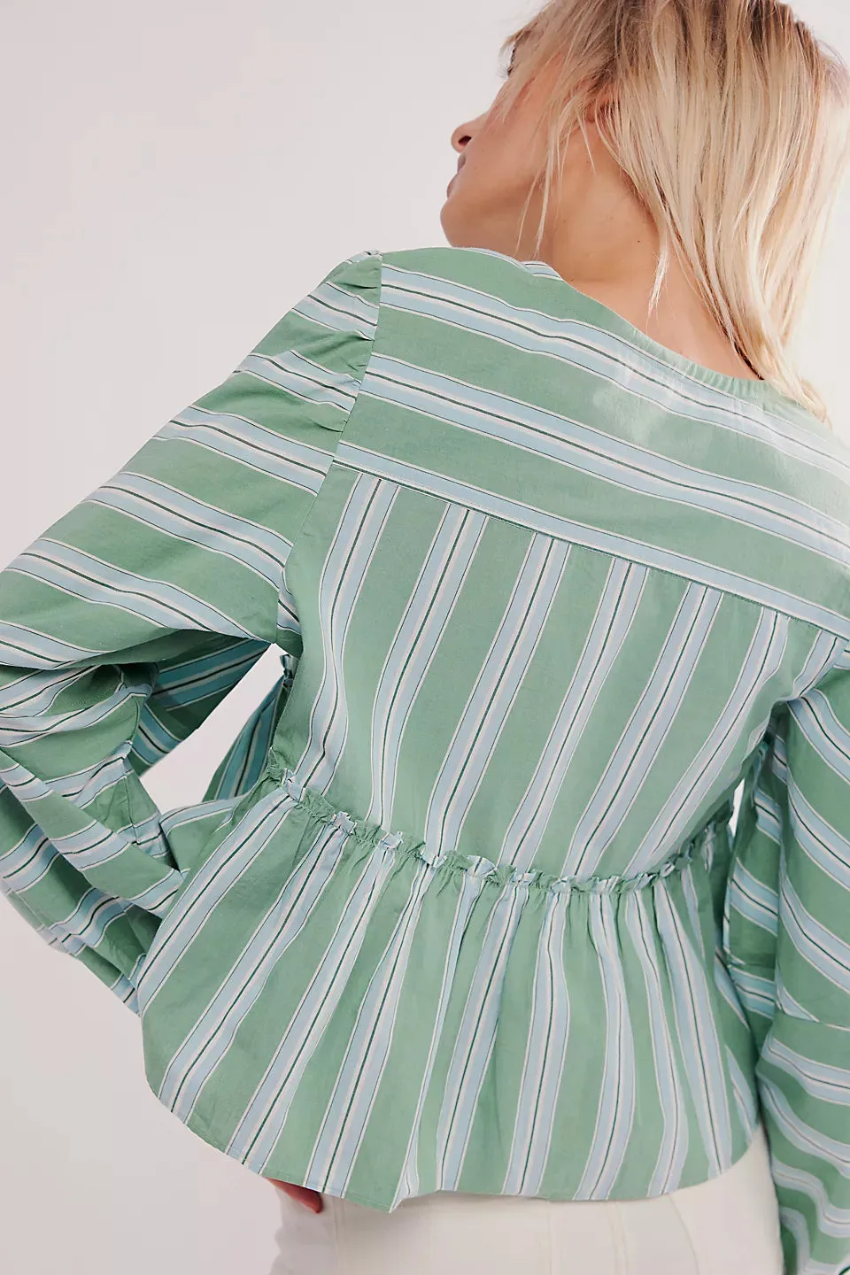 Free people Brunch Babe Blouse In white Spruce Combo