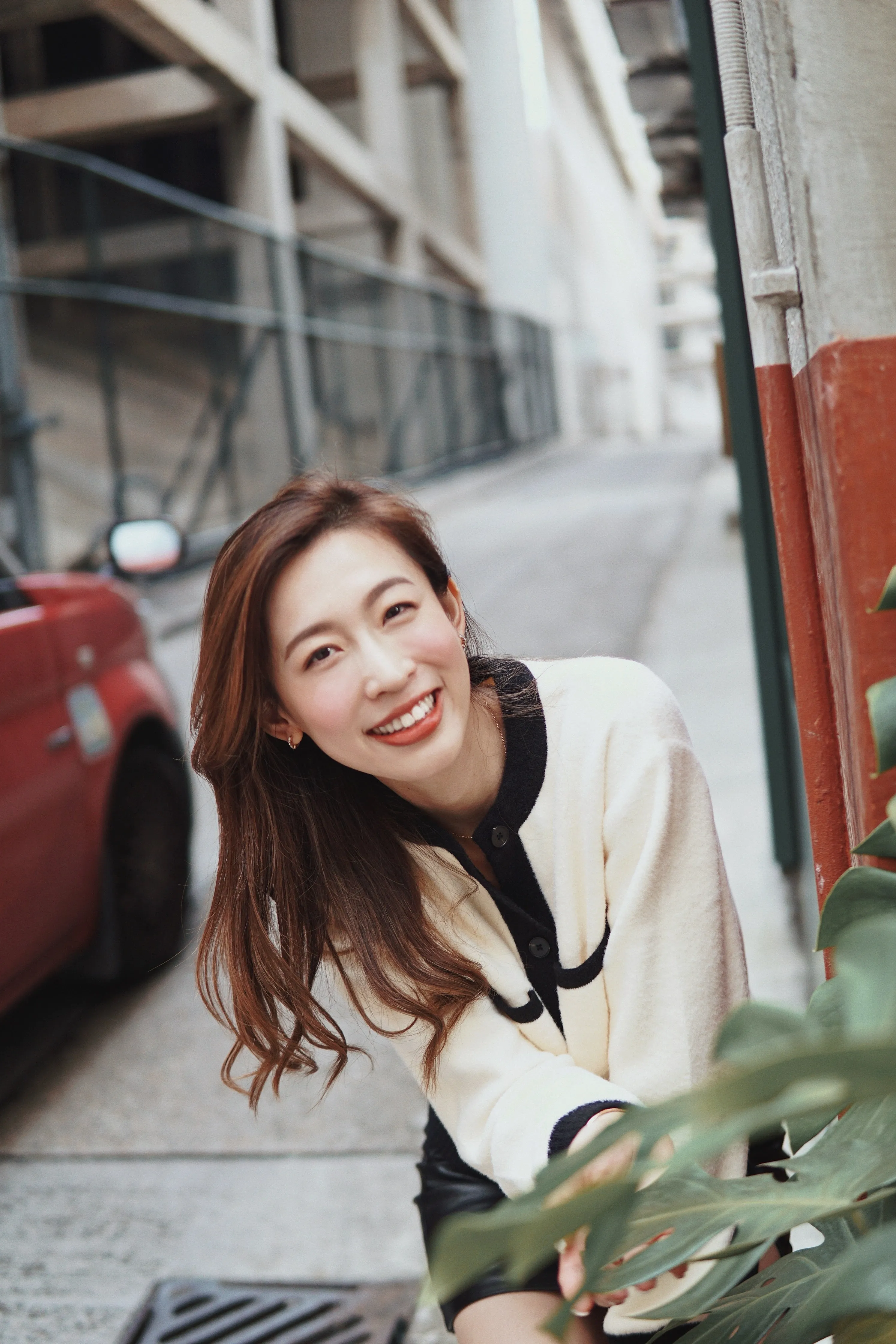 Fuzzy Color Block Cardigan