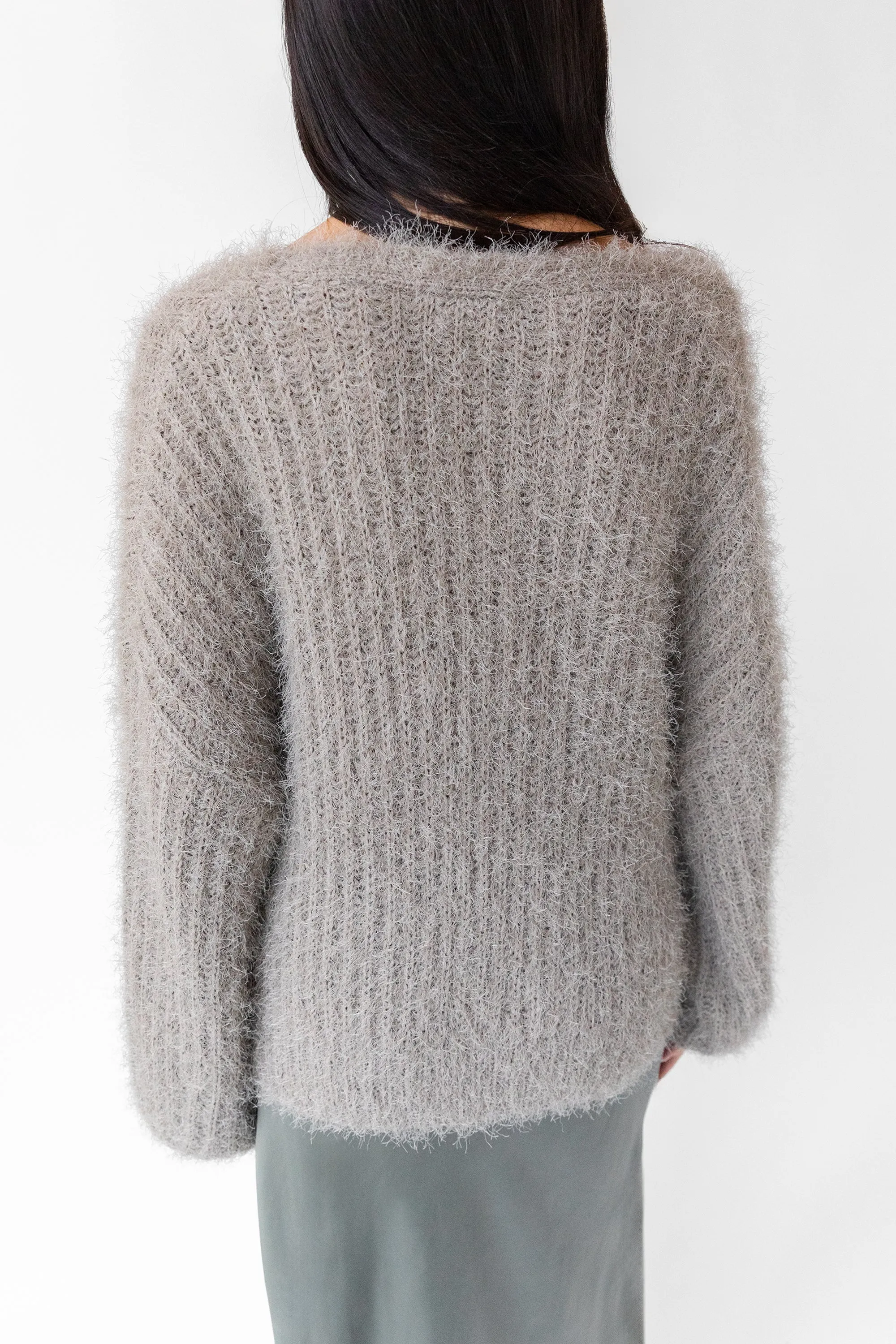 FUZZY OPEN FRONT CARDIGAN