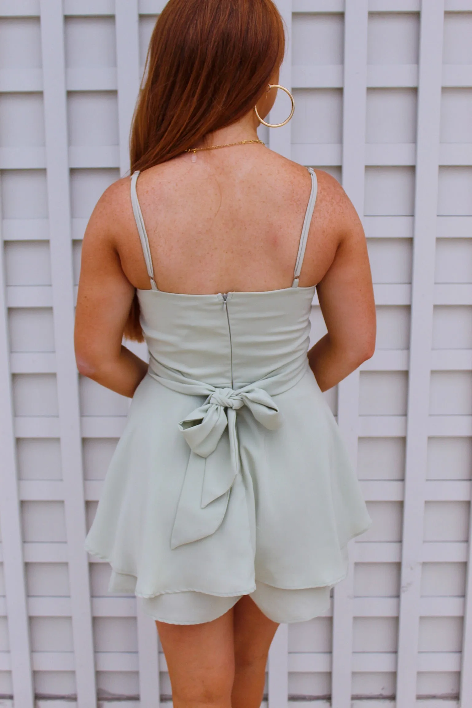 Georgia Tiered Romper- Sage