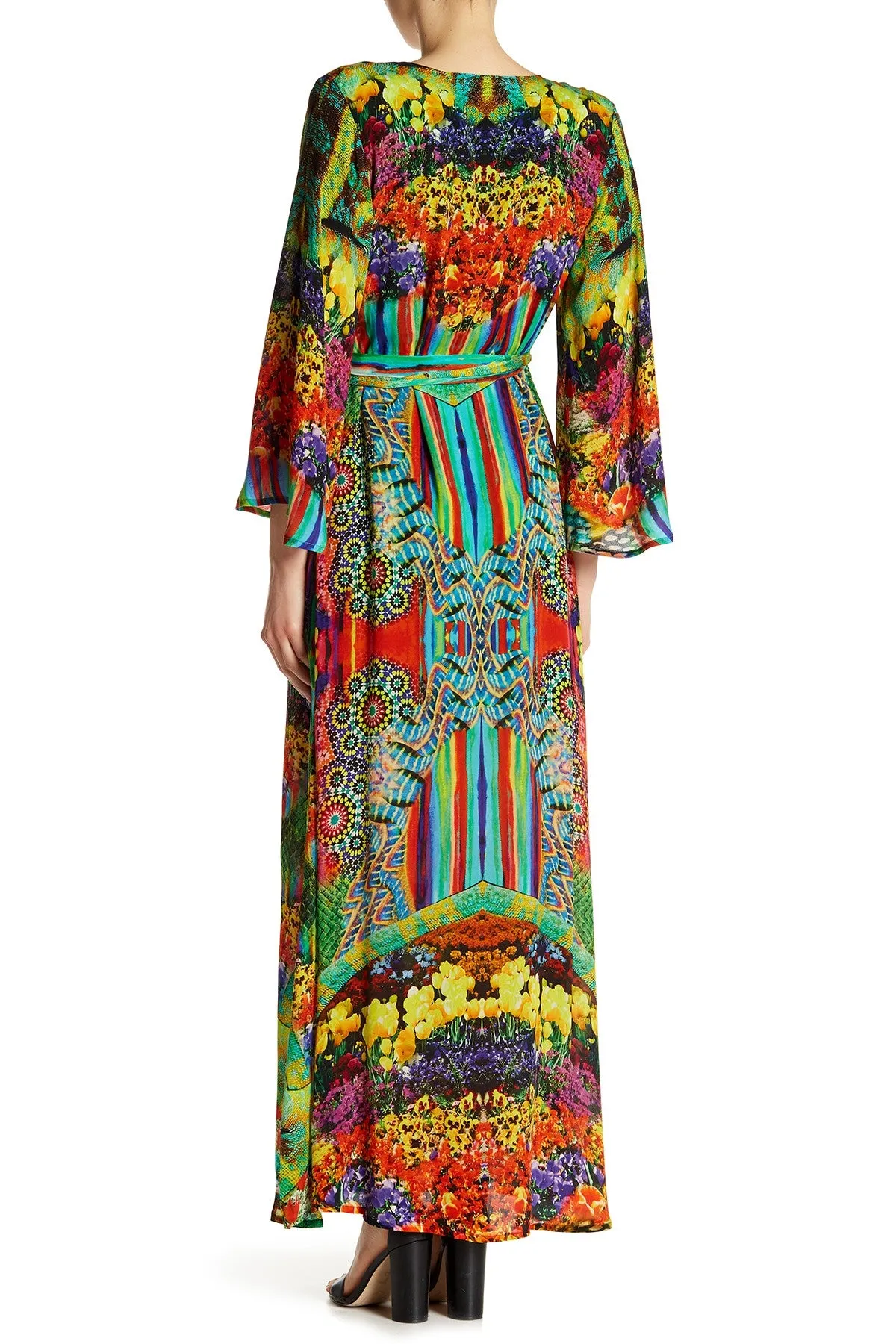 Green Envy Maxi Womens Wrap Dress