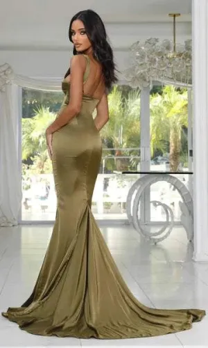 Jeweled Green Evening Dress