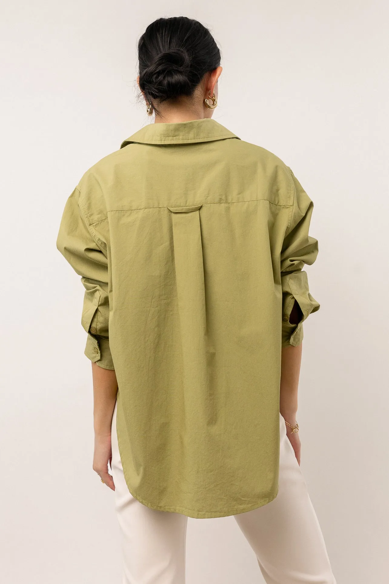 Kathryn Button Up Shirt in Green - FINAL SALE