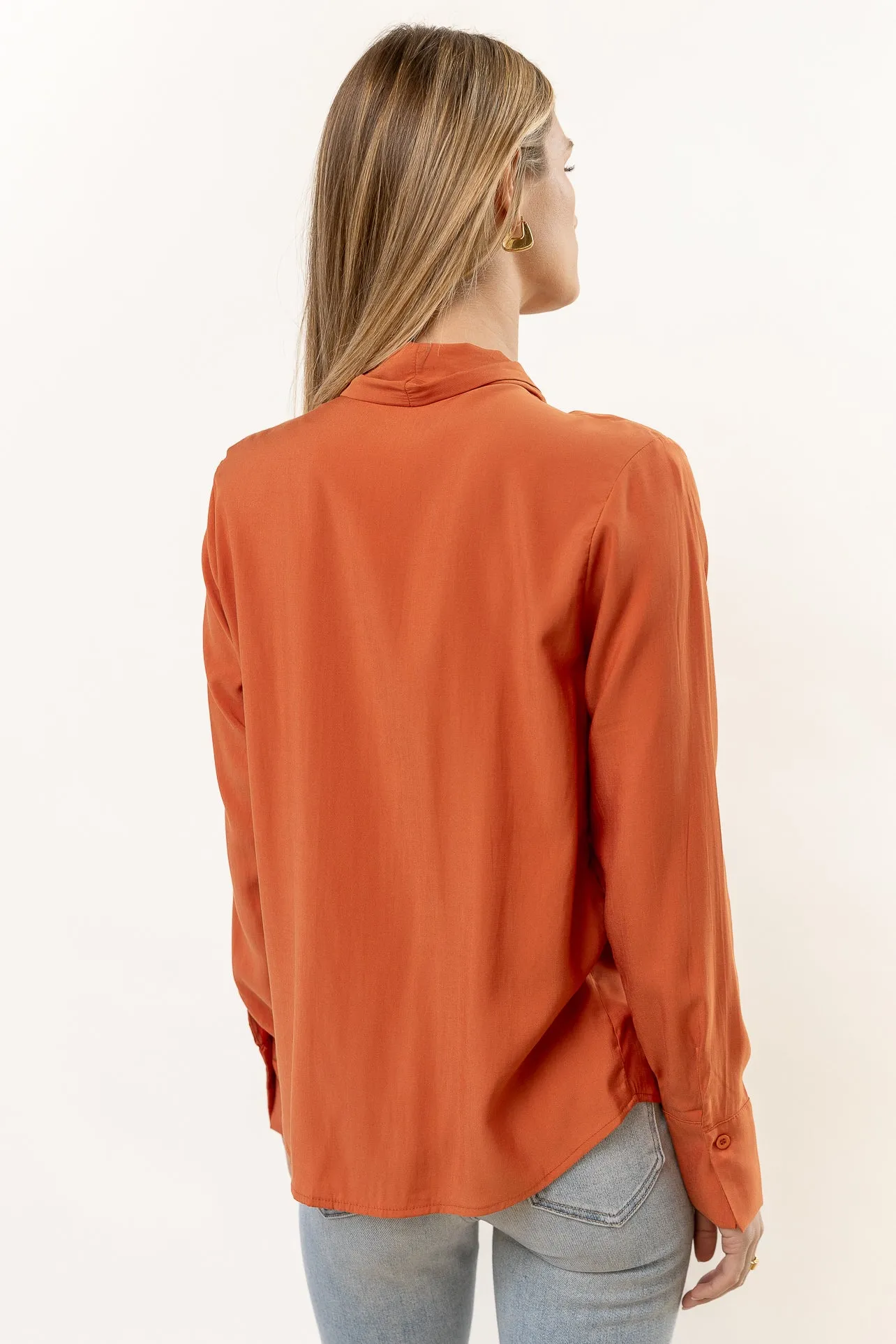 Kayla Tie Front Top in Orange - FINAL SALE