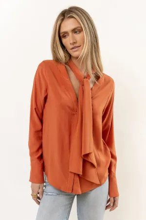 Kayla Tie Front Top in Orange - FINAL SALE