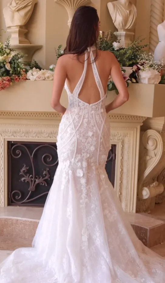 Lace Halter Mermaid Bridal Gown by Ladivine WL019
